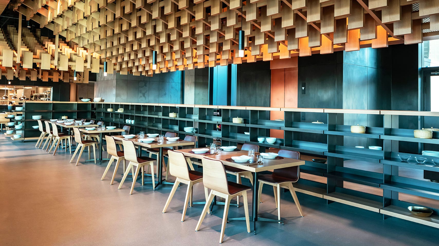 Stylish bar seating at The Restaurant at Genesis House.